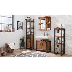 Set da bagno MANCHESTER 4 pezzi 190 cm Acacia legno massello / metallo, acacia/antracite