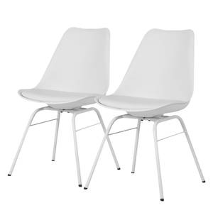 Chaises Gina V (lot de 2) Matière plastique / Métal - Blanc