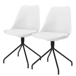 Chaises Gina IV (lot de 2) Matière plastique / Métal - Blanc / Noir