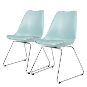 Chaises Gina VIII (lot de 2) Matière plastique / Métal - Bleu pastel / Chrome