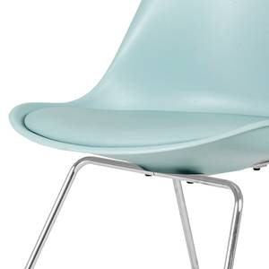 Chaises Gina VIII (lot de 2) Matière plastique / Métal - Bleu pastel / Chrome