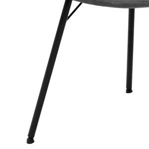 Gestoffeerde stoelen Alice (set van 2) kunstleer/metaal - zwart - Antraciet