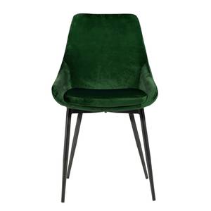 Gestoffeerde stoelen Lex (set van 2) fluweel/ijzer - zwart - Groen
