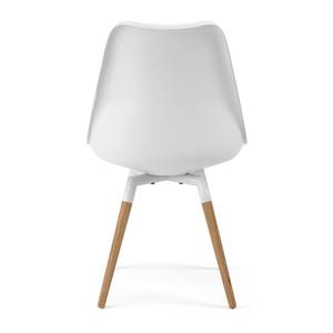 Chaises Gina III (lot de 2) Matière plastique / Chêne massif - Blanc / Chêne