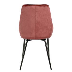 Gestoffeerde stoelen Lex (set van 2) fluweel/ijzer - zwart - Oud pink