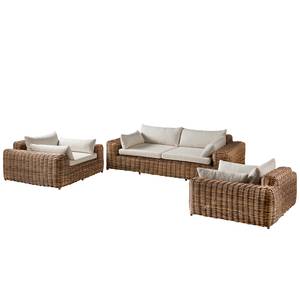 Loungegruppe Calla Millor III (3-teilig) Polyrattan / Webstoff - Beige / Creme