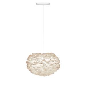 Suspension Eos I Aluminium / Plumes d’oie - 1 ampoule - Blanc - Diamètre : 45 cm