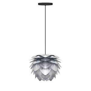 Hanglamp Silvia aluminium/kunststof - 1 lichtbron - Zwart/zilverkleurig - Diameter: 45 cm