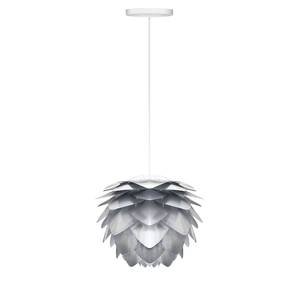 Hanglamp Silvia aluminium/kunststof - 1 lichtbron - Wit/zilverkleurig - Diameter: 34 cm