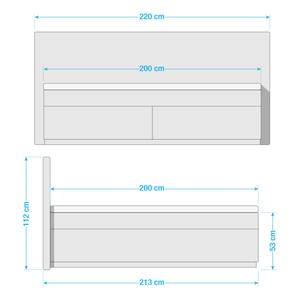 Boxspringbett Levana Webstoff - Eiche - Dunkelgrau - 200 x 200cm - Doppelmatratze H2/H3