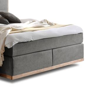 Boxspringbett Levana Webstoff - Eiche - Grau - 180 x 200cm - H3