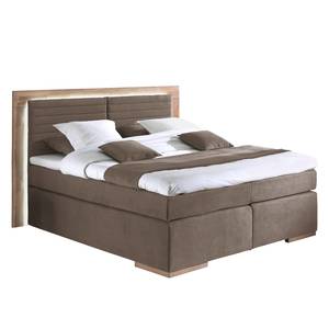 Lit boxspring Marcel I Marron noix de coco - 160 x 200cm - Matelas double D2/D3