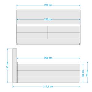 Boxspring Moneta Grijs - 200 x 200cm - Tweepersoonsmatras H2/H3