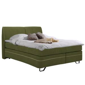 Lit boxspring Passion Tissu - Vert vieilli - 180 x 200cm - Matelas double D2/D3