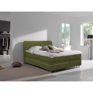 Lit boxspring Passion Tissu - Vert vieilli - 180 x 200cm - Matelas double D2/D3