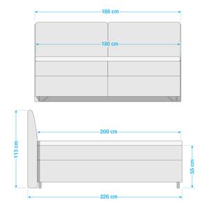 Boxspringbett Passion Webstoff - Antikgrün - 180 x 200cm - Doppelmatratze H2/H3