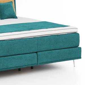 Lit boxspring Veneto Tissu - Bleu azur - 160 x 200cm - D2 souple