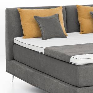 Lit boxspring Veneto Tissu - Anthracite clair - 160 x 200cm - D2 souple