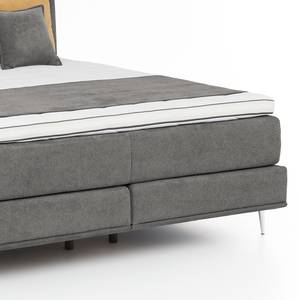 Boxspringbett Veneto Webstoff - Hellanthrazit - 160 x 200cm - H2