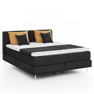 Boxspringbett Veneto Webstoff - Anthrazit - 160 x 200cm - H3