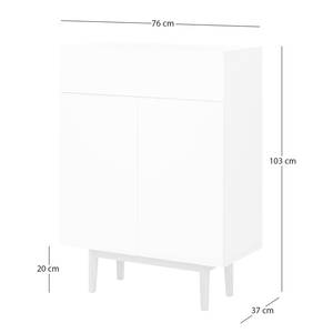 Garderobenset LINDHOLM 5-teilig Kombi B Weiß - Holz teilmassiv - 162 x 180 x 35 cm