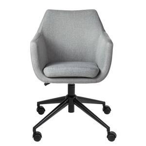 Ensemble de bureau LINDHOLM B - 2 élém. Partiellement en chêne massif / Tissu - Gris / Gris clair