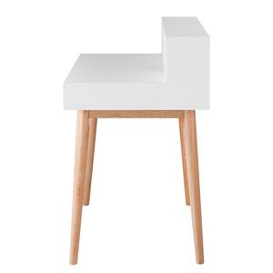 Set di 3 mobili da ufficio LINDHOLM Rovere parzialmente massello/tessuto - Bianco/Grigio chiaro