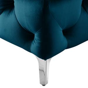 Gestoffeerde hocker Leominster I fluweel - Marineblauw