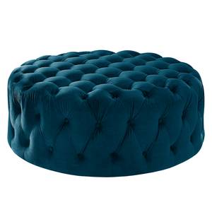 Gestoffeerde hocker Leominster II fluweel - Marineblauw