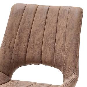 Chaises Gingin (lot de 2) Microfibre / Métal - Anthracite / Chrome - Marron vintage