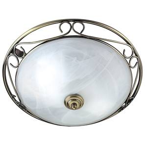 Plafondlamp Flush IV melkglas/staal - 2 lichtbronnen