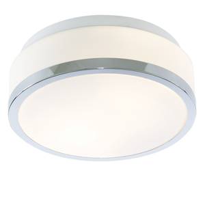 Badkamerlamp Discs II melkglas/staal - 2 lichtbronnen