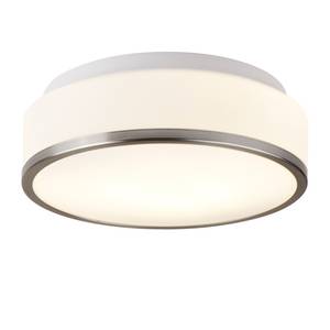 Badkamerlamp Discs III melkglas/staal - 2 lichtbronnen