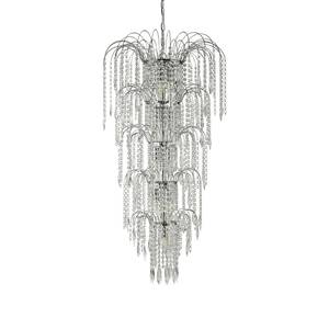 Lustre Waterfall Verre cristallin / Acier - 13 ampoules