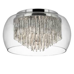 Plafondlamp Curva transparant glas/staal - 4 lichtbronnen