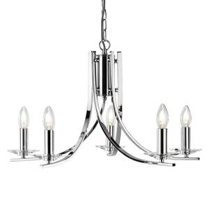 Lustre Ascona Verre transparent / Acier - 5 ampoules