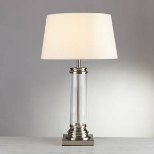 Lampe Pedestal Tissu mélangé / Acier - 1 ampoule - Argenté
