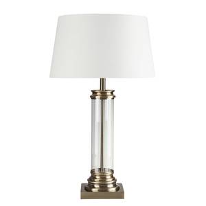 Lampe Pedestal Tissu mélangé / Acier - 1 ampoule - Cuivre