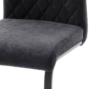 Chaises cantilever Strup (lot de 2) Tissé à plat / Métal - Anthracite / Noir matt