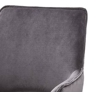 Gestoffeerde stoel Miena Fluweel/metaal - grijs/antracietkleurig - Antraciet