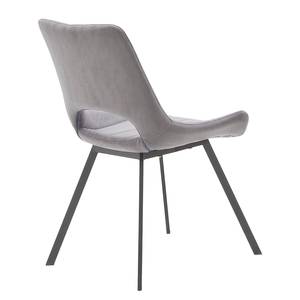 Chaises Gingin (lot de 2) Microfibre / Métal - Anthracite / Chrome - Gris clair