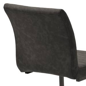 Chaises cantilever Finga I (lot de 2) Cuir synthétique Kasai: Gris - Noir