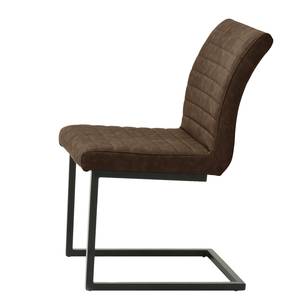 Chaises cantilever Finga I (lot de 2) Cuir synthétique Kasai: Marron - Noir