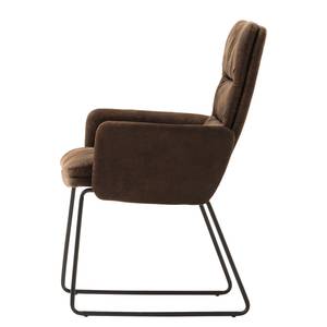 Chaise à accoudoirs Parks Microfibre / Acier - Marron vintage / Noir matt - Marron vintage