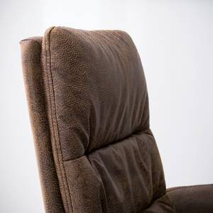 Chaise à accoudoirs Parks Microfibre / Acier - Marron vintage / Noir matt - Marron vintage