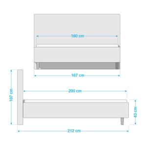 Gestoffeerd bed Monteverde Antraciet - 160 x 200cm