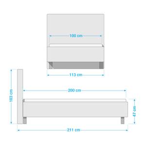 Gestoffeerd bed Groven Taupe - 100 x 200cm