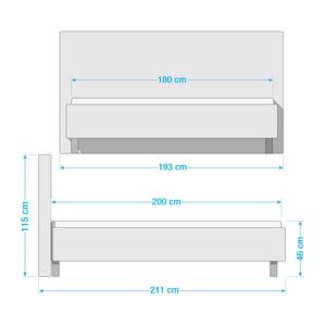 Letto imbottito Glenfield Color antracite - 180 x 200cm