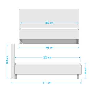 Gestoffeerd bed Groven Taupe - 180 x 200cm