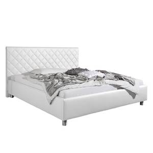 Gestoffeerd bed Groven Wit - Kunstleer - 172 x 105 x 210 cm